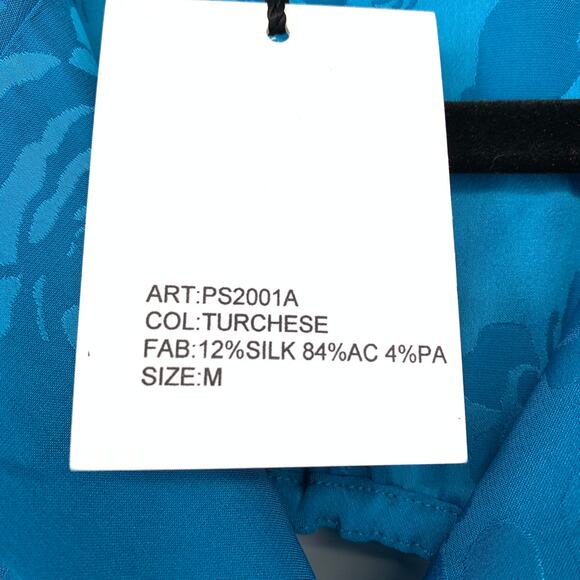 Art Dealer Cutout Floral-Jacquard Midi Dress Womens Size M Turquoise Blue NEW - Picture 6 of 8